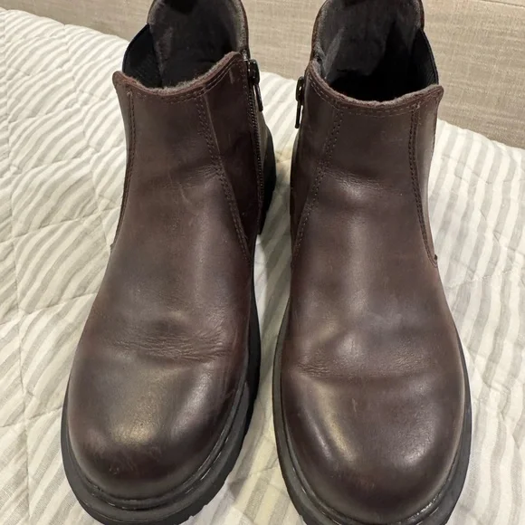 Dr. Martens Dark Brown Leather Zip Up Ankle Boots - Picture 2 of 6